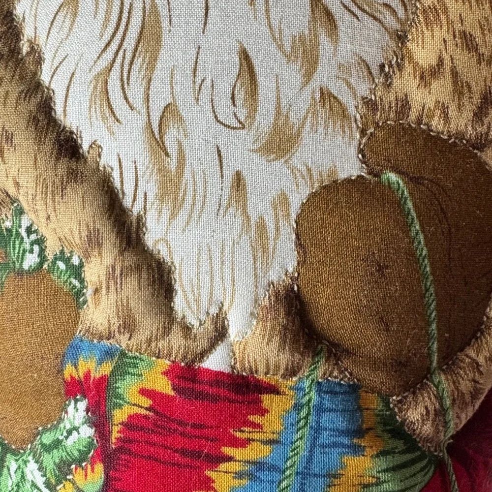 Father Christmas Stuffed Standing Fabric Santa Doll Holiday Decor 19in Red